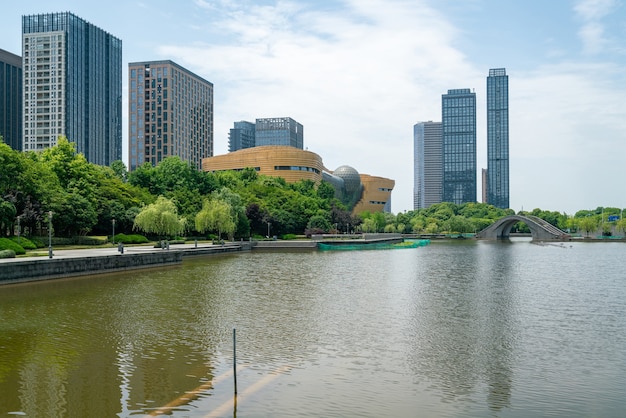 Office building of financial center, Binjiang District, Hangzhou, China