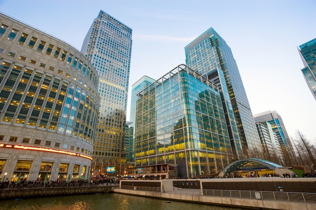 Office building and reflection in London, England, 