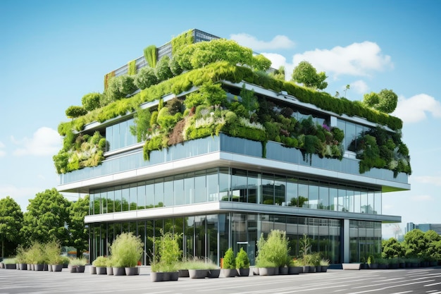 Foto edificio per uffici con ambiente verde