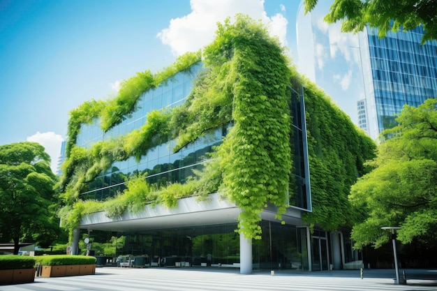 Photo office building with green environment