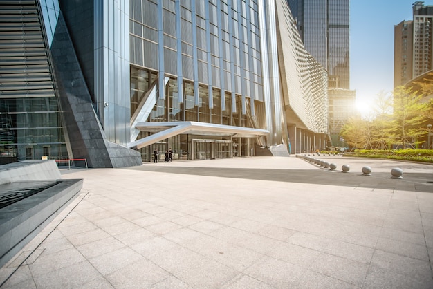 Office buildings and streets in Shanghai Financial District