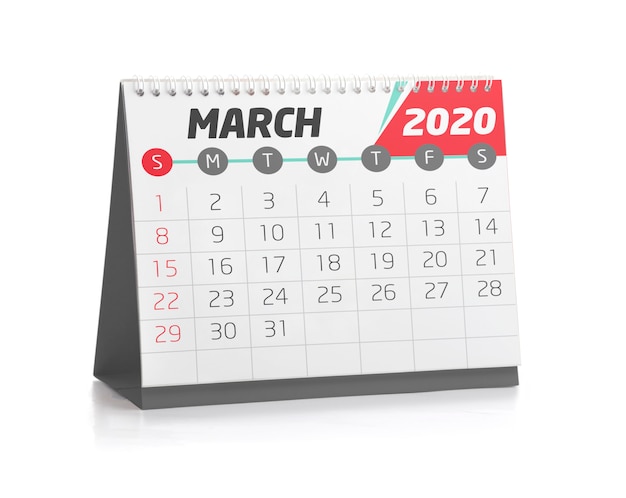 사무실 달력 2020 년 3 월