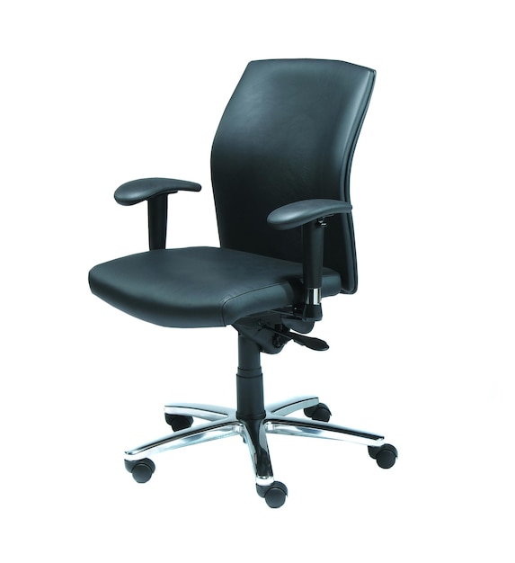 Office chair from black imitation leather