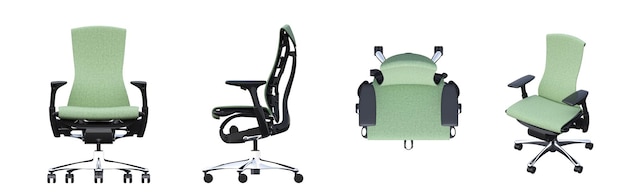 사진 흰색 배경, 인테리어 가구, 3d 그림, cg 렌더링에 고립 된 사무실 의자
