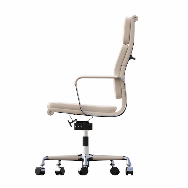 office chair isolated on white background, interior furniture, 3D illustration, cg render