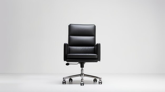 Photo office chair to the right of the white empty background