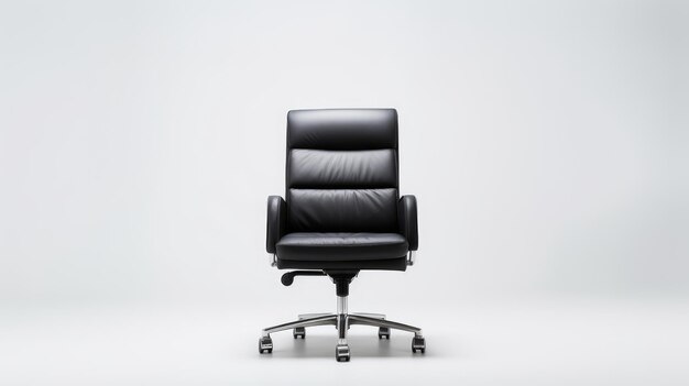 office chair to the right of the white empty background