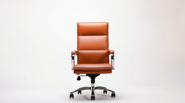 office chair to the right of the white empty background