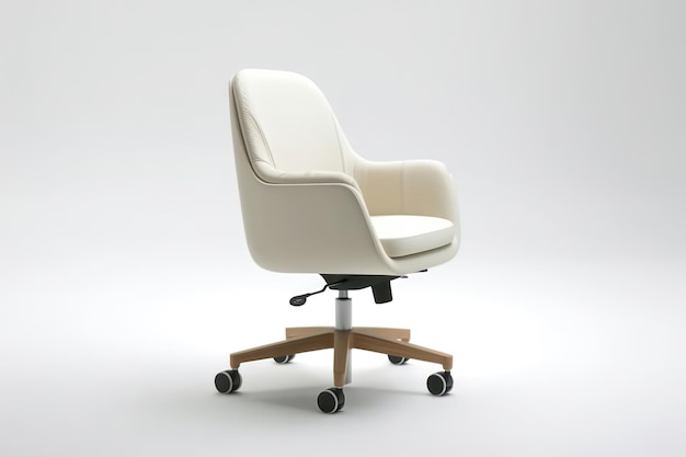 Office Chair Scandinavian Style On White Background Generative AI