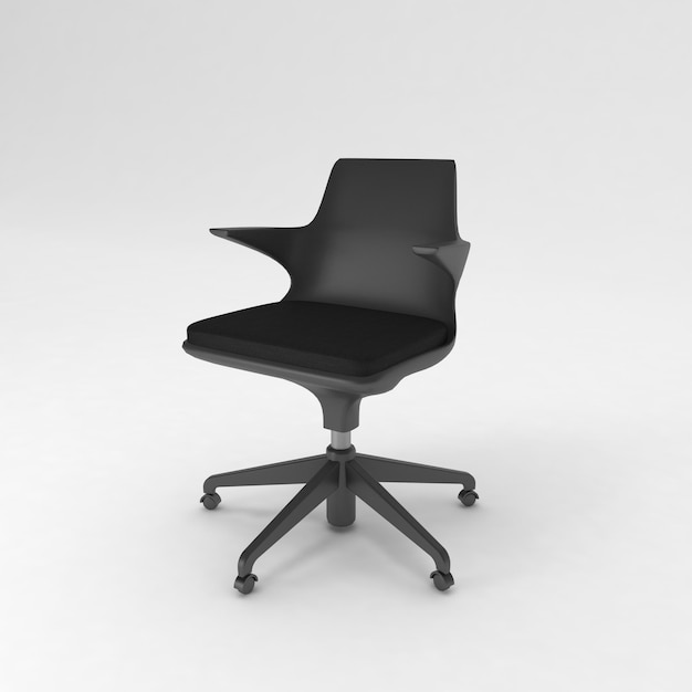 사무실 의자 측면 보기, 현대적인 디자이너 가구, 흰색 배경에 격리된 의자