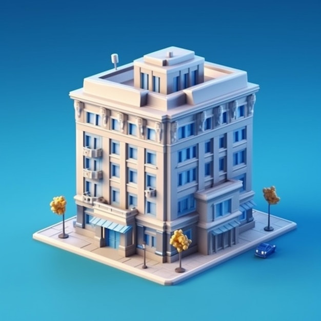 Office company clay cartoon building AI Generated