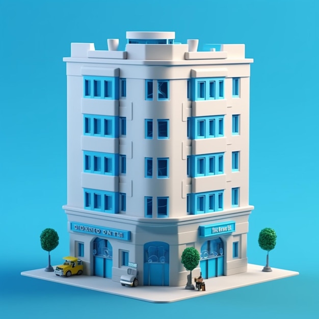 Office company clay cartoon building AI Generated