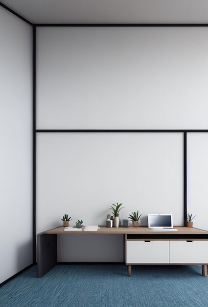 Office conference room black and white office interior table and chairs mockup corporate room