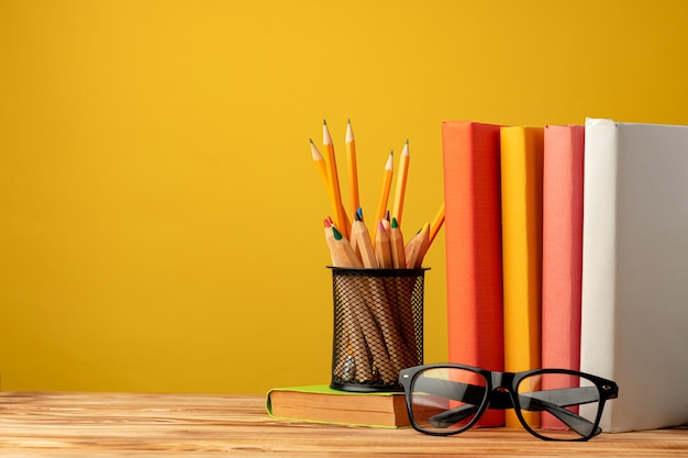 Office cup with pencils and stationery