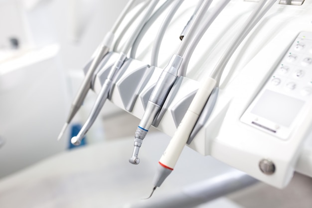 the office of the dentist. dentist equipment close up
