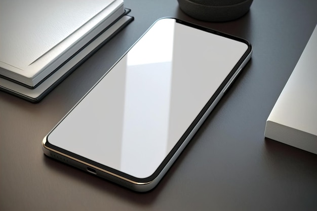 Office desk smartphone 3d rendering