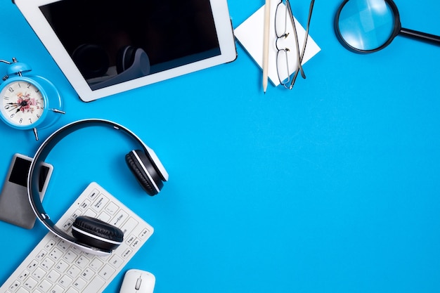 Office desk table of Business workplace and business objects