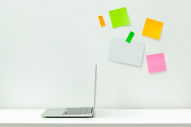 Office desk table with  supplies