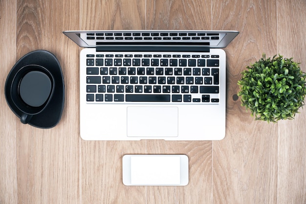 Office desk with items