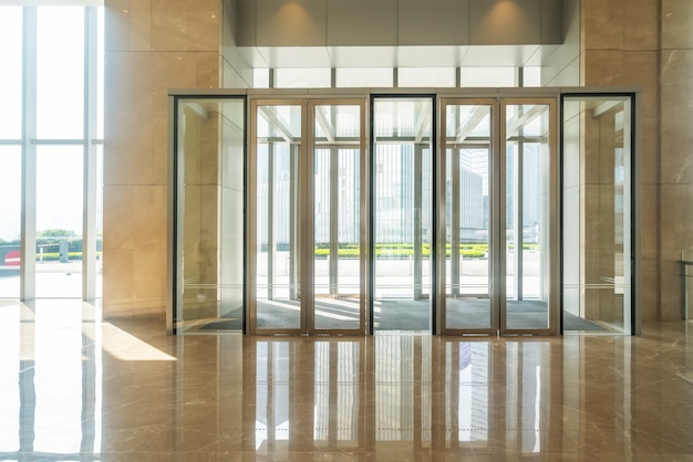 Photo office hall entrance glass door