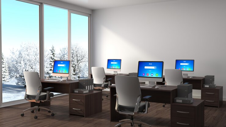 Foto office interieur gemaakt illustratie