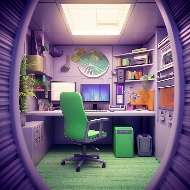 Office interior 3d