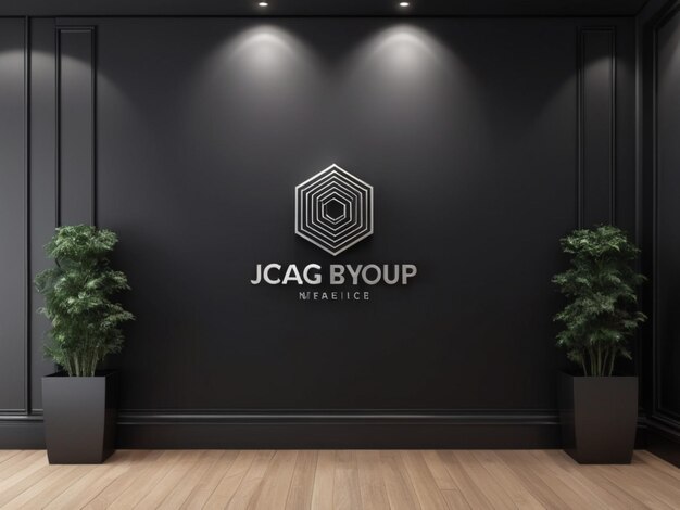 Photo office interior for logo mockup