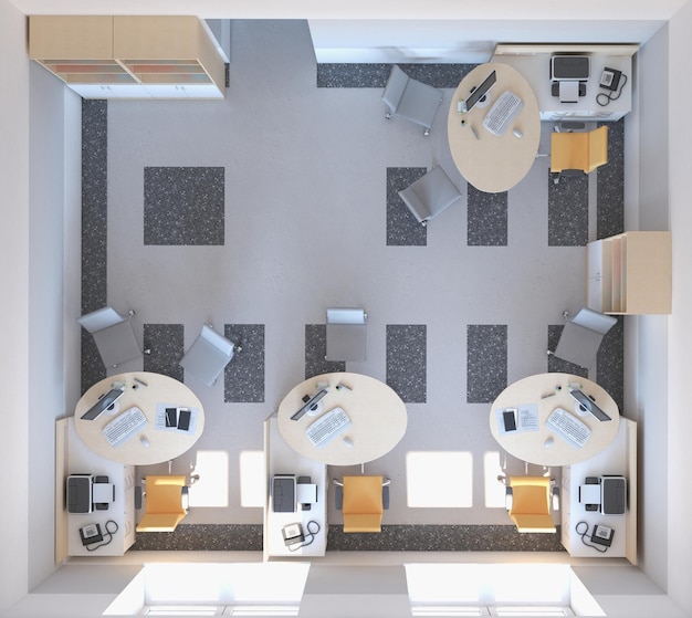 office interior visualization 3d illustration
