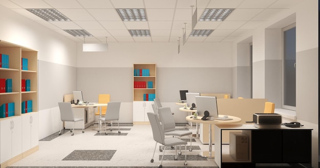 office interior visualization 3D illustration