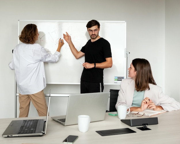 office meeting at the table