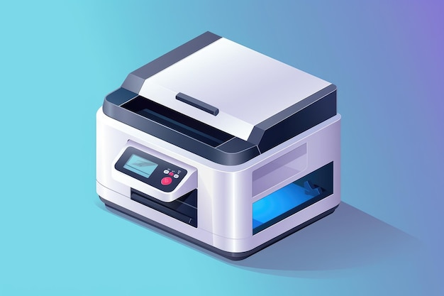 Office photocopier icon in 3D style