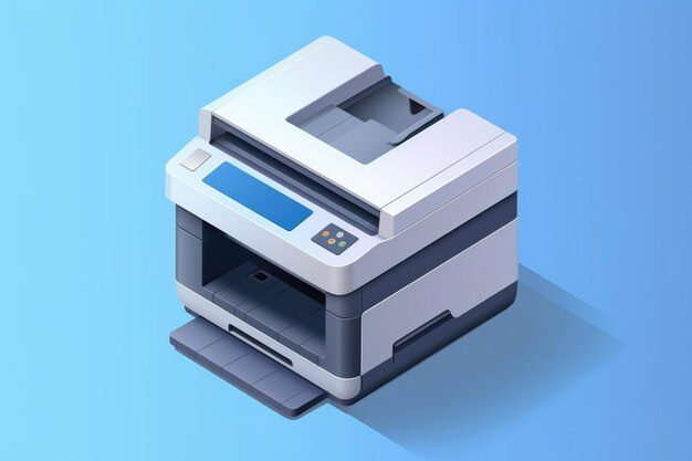 Office photocopier icon in 3D style