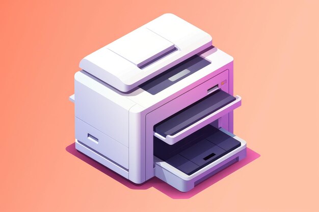 Office photocopier icon in 3D style
