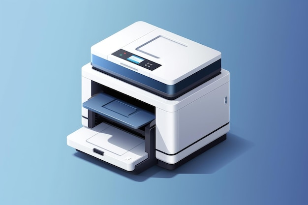 Office photocopier icon in 3D style