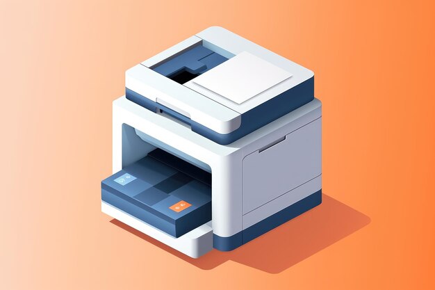 Office photocopier icon in 3D style