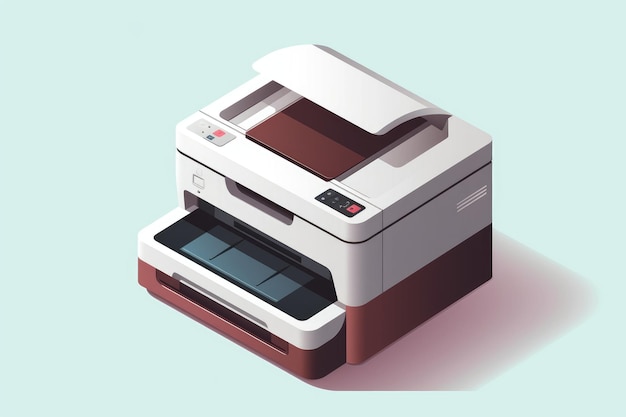 Office photocopier icon in 3D style