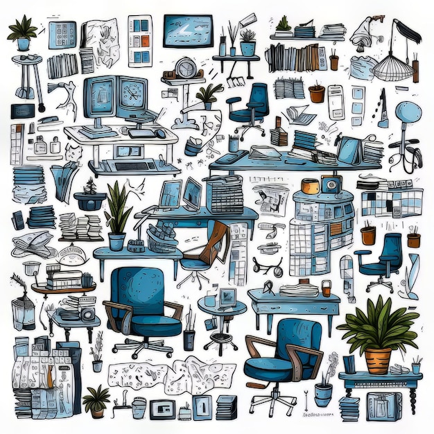 office set illustration