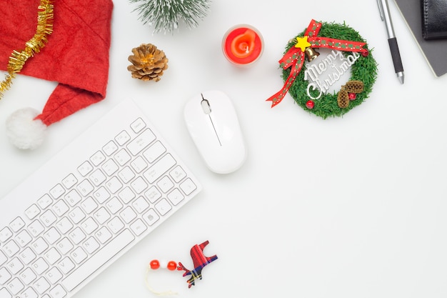 office space with christmas decoration