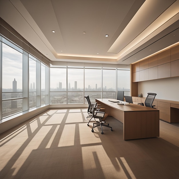 Office space with a view of the city