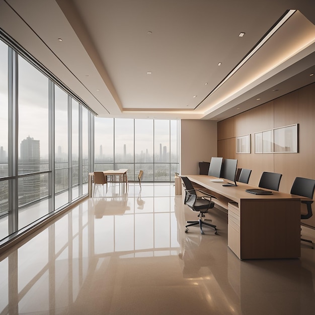 Office space with a view of the city