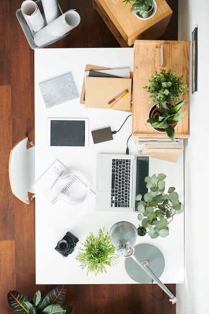 Office supplies on desk