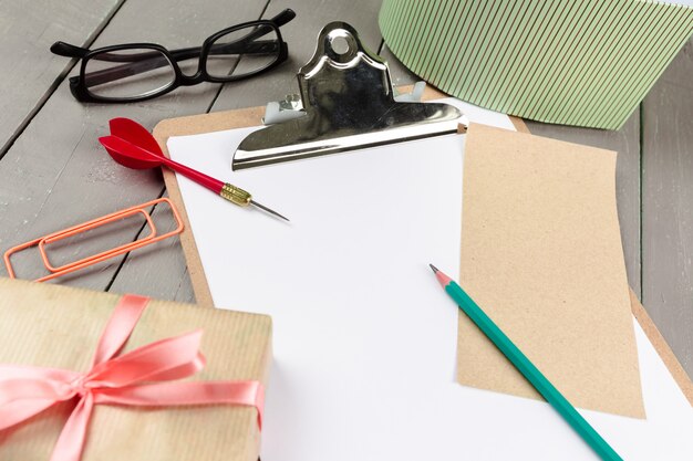 Office table desk with set of  supplies