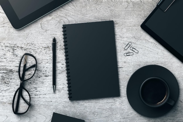 Photo office table with items