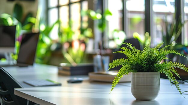 Office with green plants