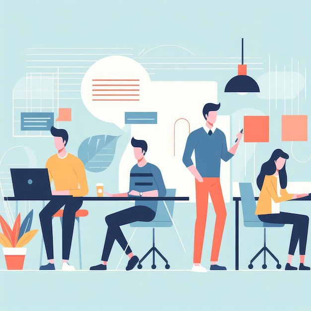 office with people flat illustration