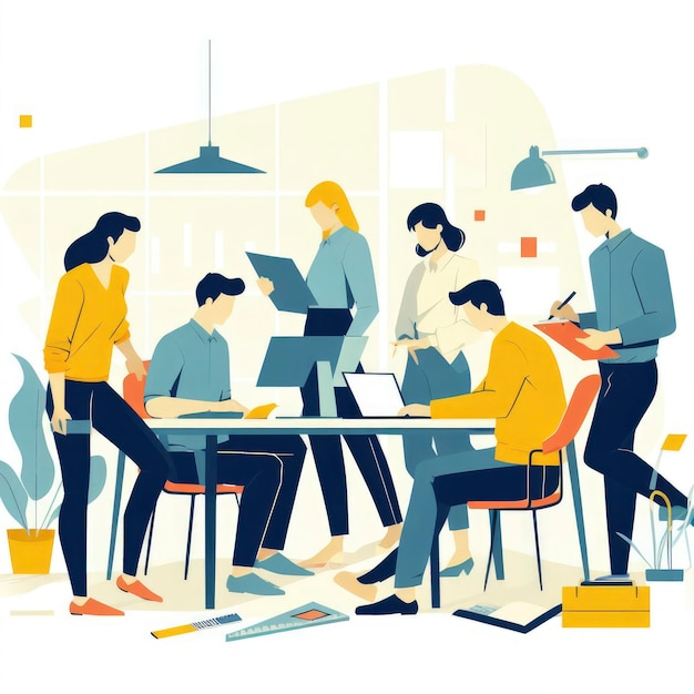 office with people flat illustration