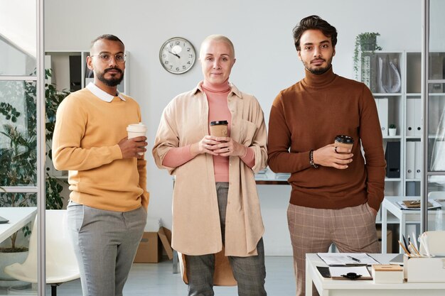 Office woman in long shirt working with document