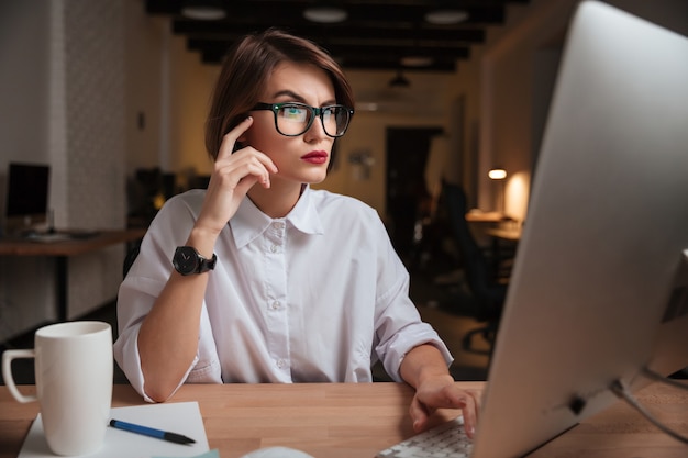 Office woman. with glasses.