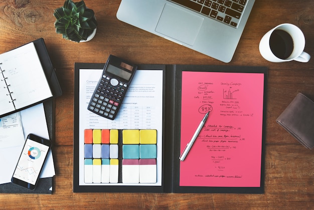 Photo office work table technology concept