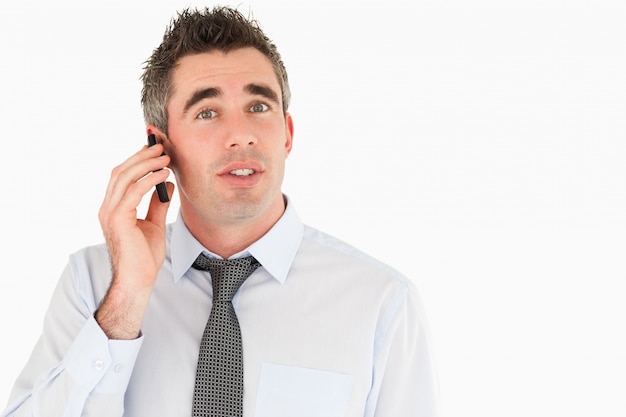 Office worker making a phone call